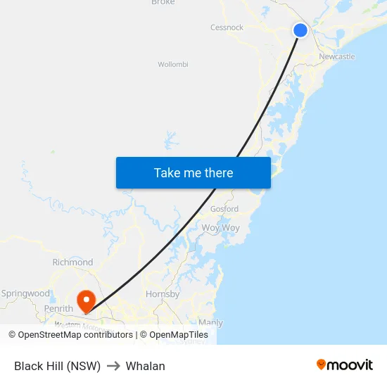 Black Hill (NSW) to Whalan map
