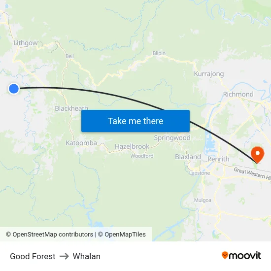 Good Forest to Whalan map