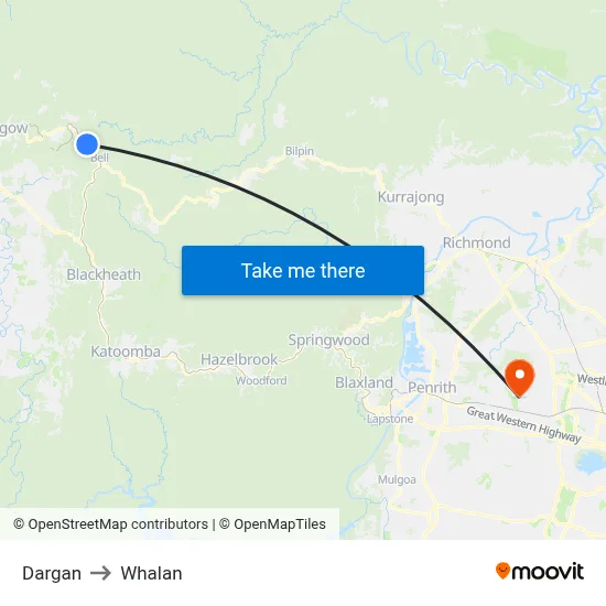 Dargan to Whalan map