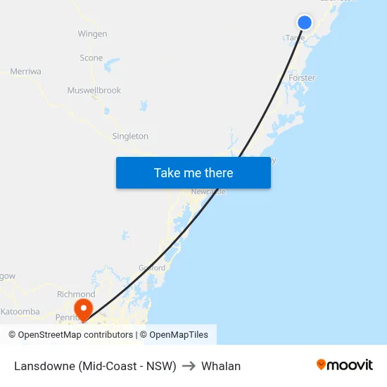 Lansdowne (Mid-Coast - NSW) to Whalan map