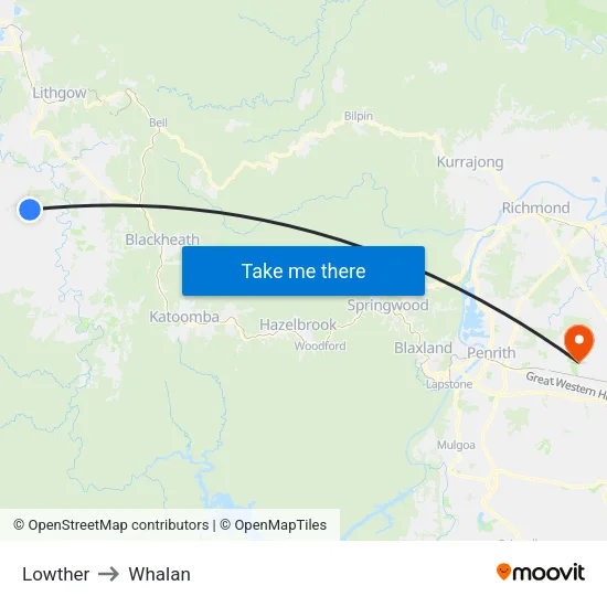 Lowther to Whalan map