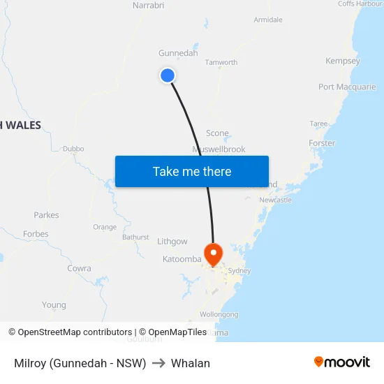 Milroy (Gunnedah - NSW) to Whalan map