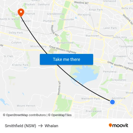 Smithfield (NSW) to Whalan map