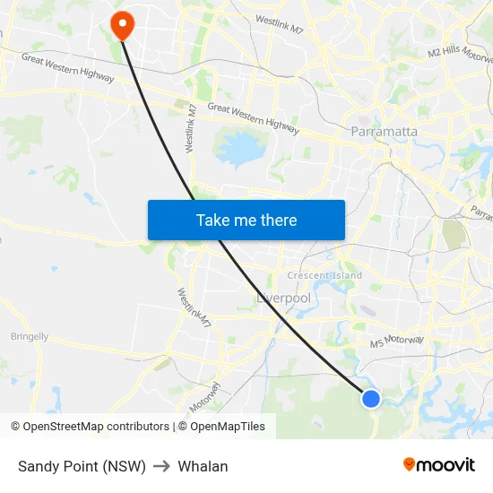 Sandy Point (NSW) to Whalan map