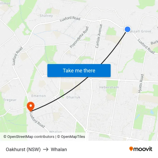 Oakhurst (NSW) to Whalan map