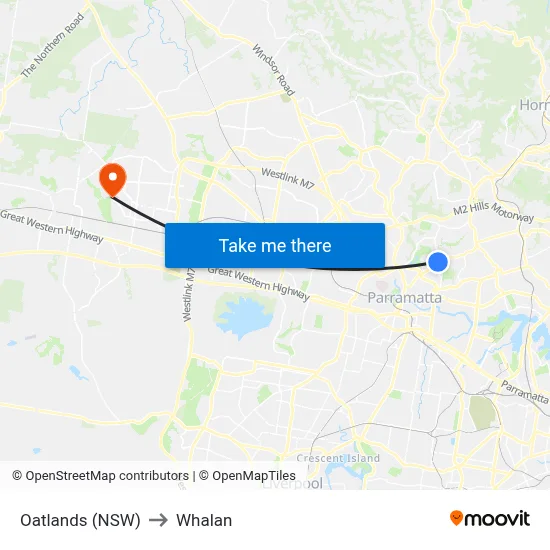 Oatlands (NSW) to Whalan map