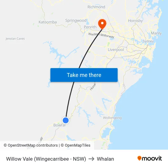 Willow Vale (Wingecarribee - NSW) to Whalan map