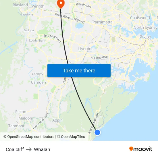 Coalcliff to Whalan map