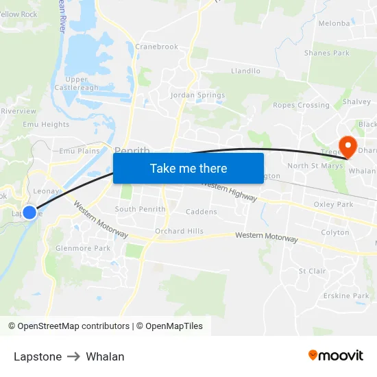 Lapstone to Whalan map