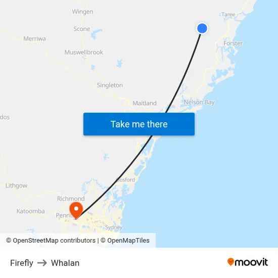 Firefly to Whalan map