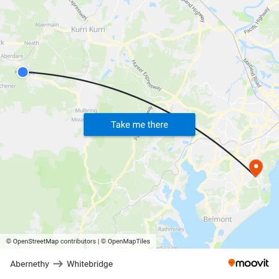 Abernethy to Whitebridge map