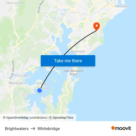 Brightwaters to Whitebridge map