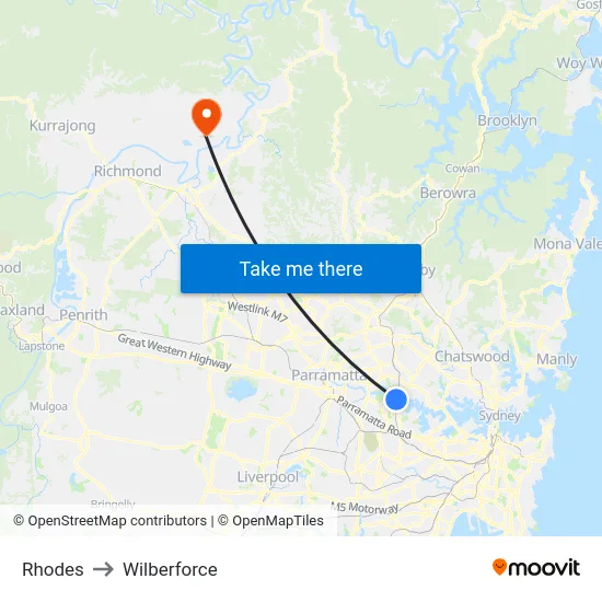 Rhodes to Wilberforce map