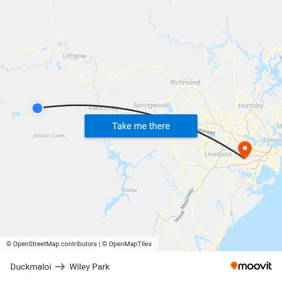 Duckmaloi to Wiley Park map