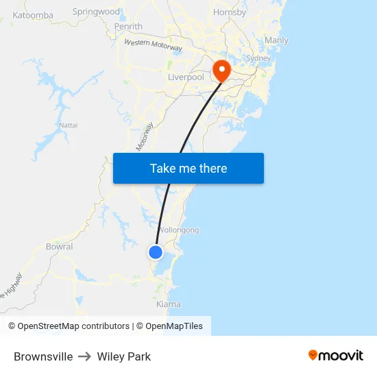 Brownsville to Wiley Park map
