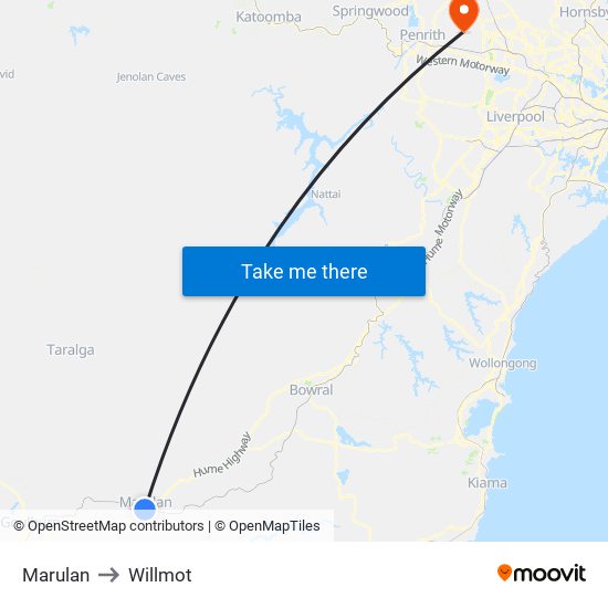 Marulan to Willmot map