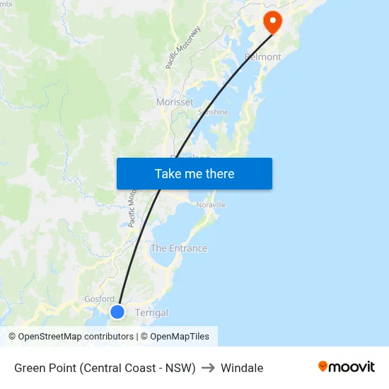 Green Point (Central Coast - NSW) to Windale map