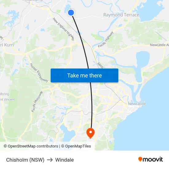 Chisholm (NSW) to Windale map