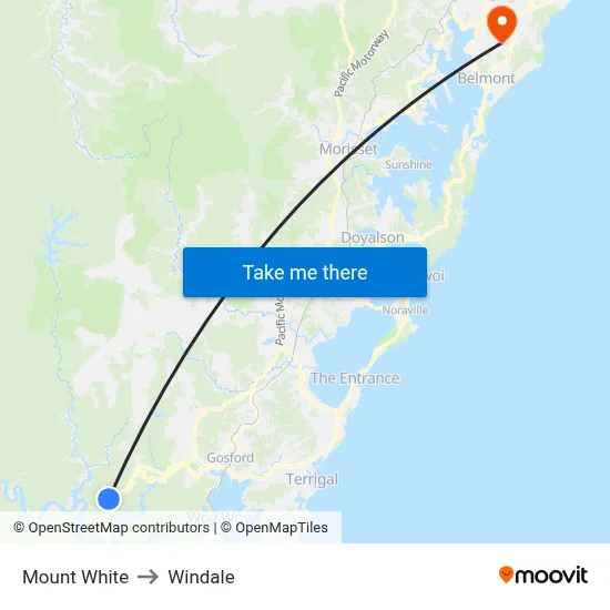 Mount White to Windale map