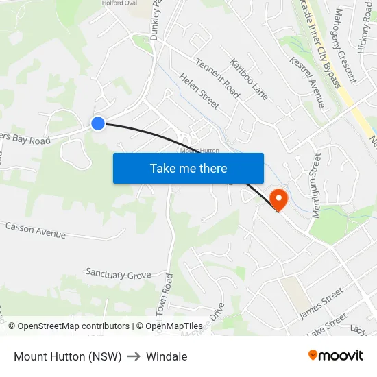 Mount Hutton (NSW) to Windale map