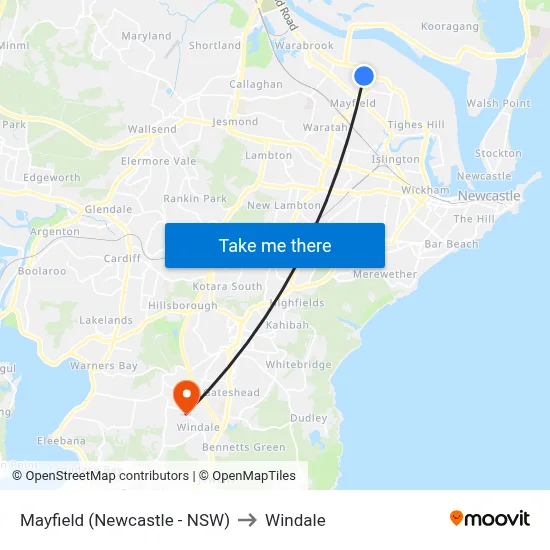 Mayfield (Newcastle - NSW) to Windale map