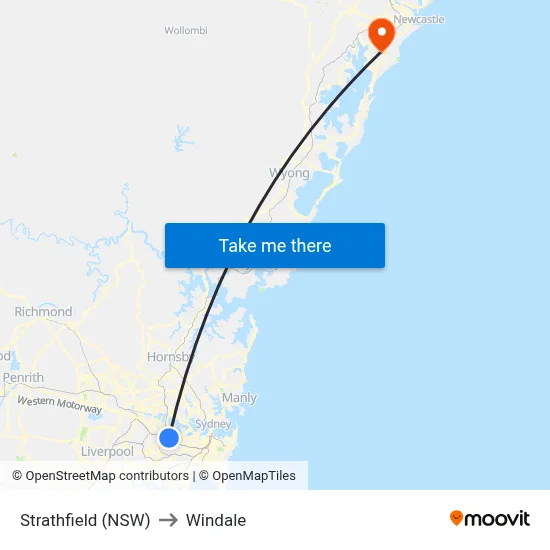 Strathfield (NSW) to Windale map