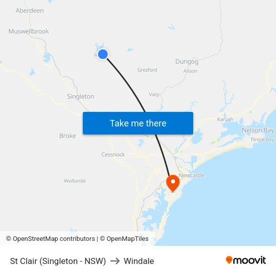 St Clair (Singleton - NSW) to Windale map