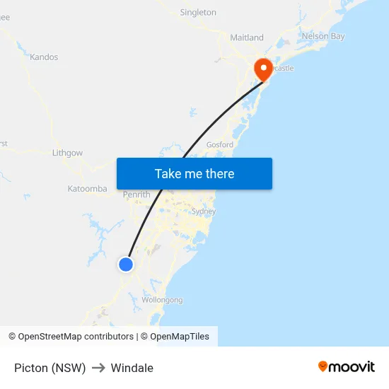 Picton (NSW) to Windale map
