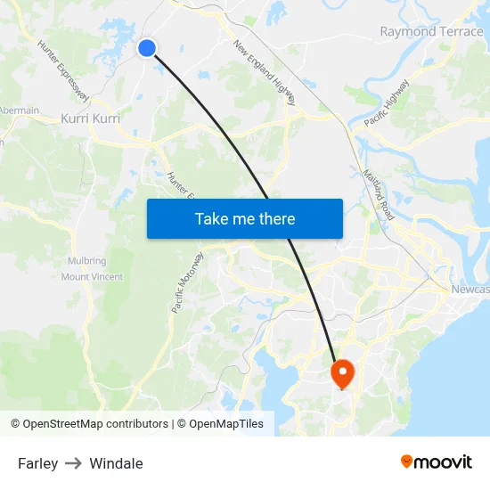 Farley to Windale map