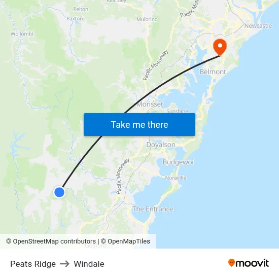 Peats Ridge to Windale map