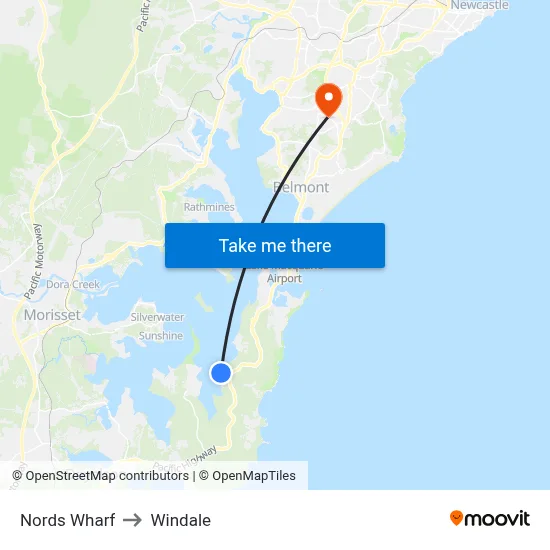 Nords Wharf to Windale map