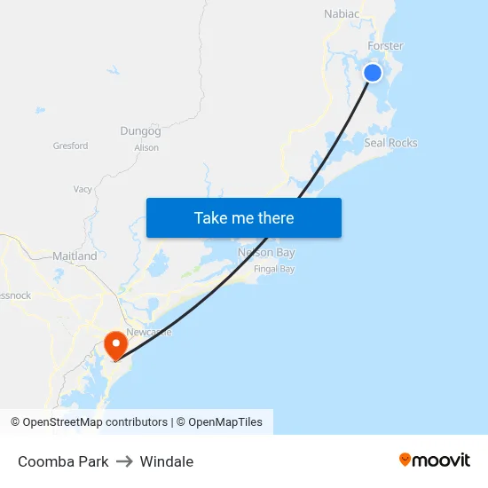Coomba Park to Windale map