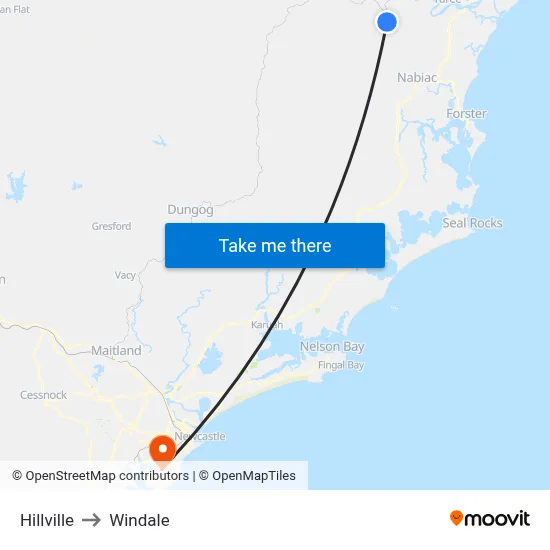 Hillville to Windale map