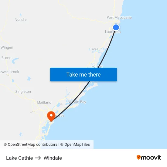 Lake Cathie to Windale map