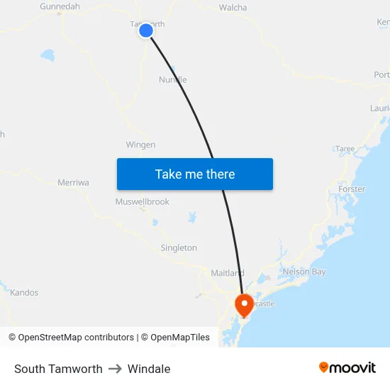 South Tamworth to Windale map
