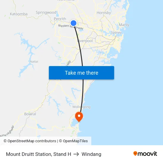 Mount Druitt Station, Stand H to Windang map