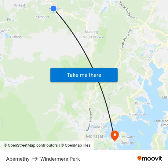 Abernethy to Windermere Park map