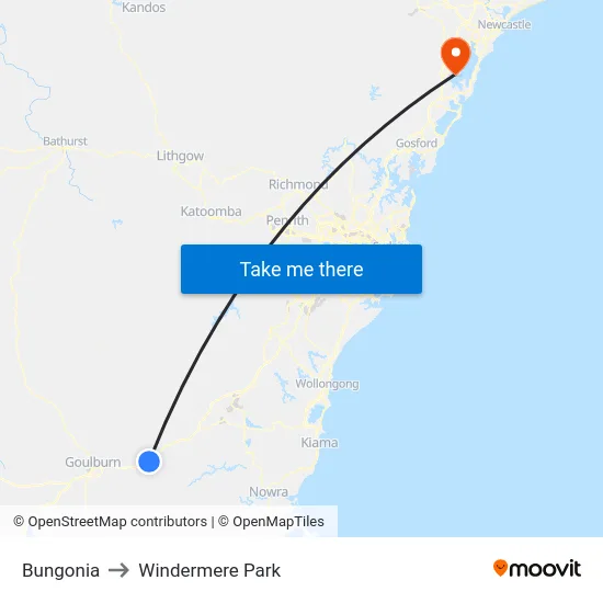 Bungonia to Windermere Park map