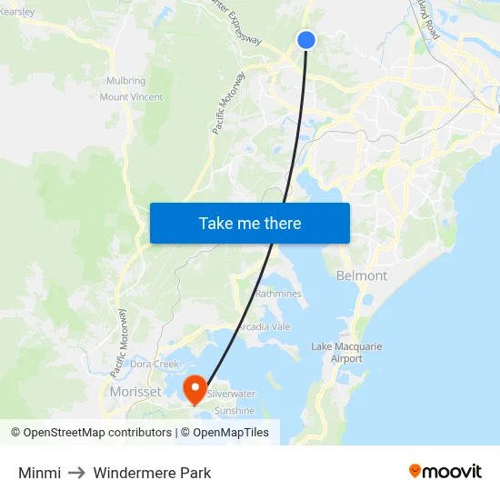 Minmi to Windermere Park map