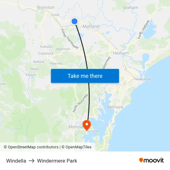 Windella to Windermere Park map