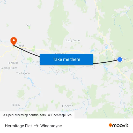 Hermitage Flat to Windradyne map