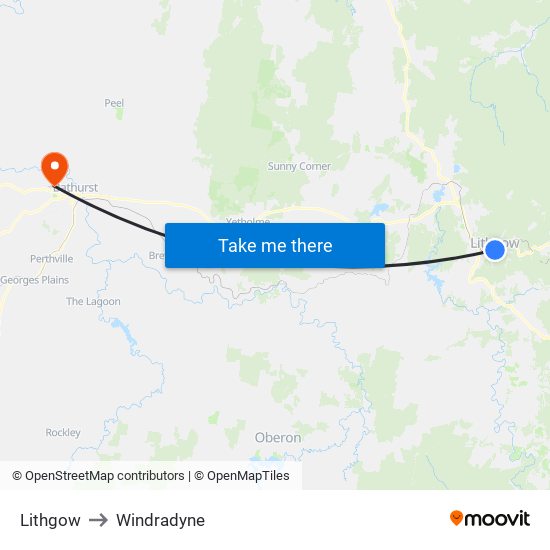 Lithgow to Windradyne map