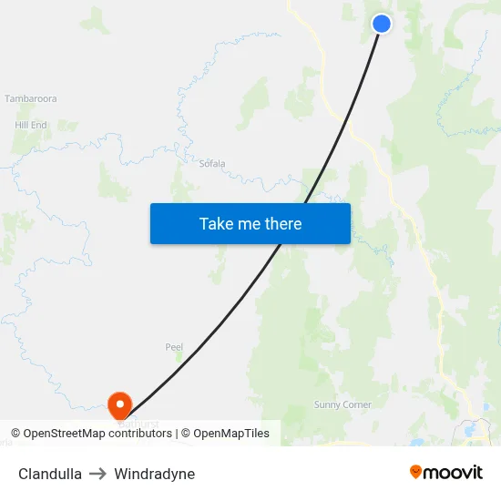 Clandulla to Windradyne map