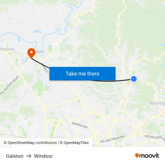 Galston to Windsor map