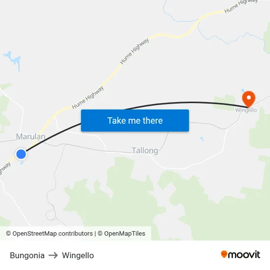 Bungonia to Wingello map