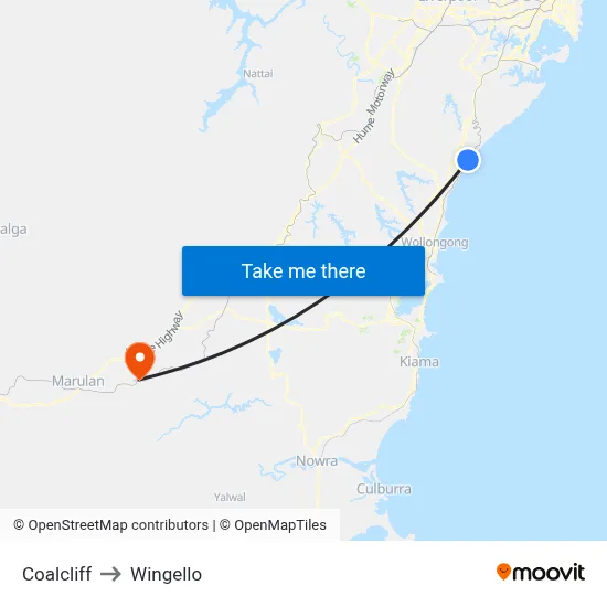 Coalcliff to Wingello map