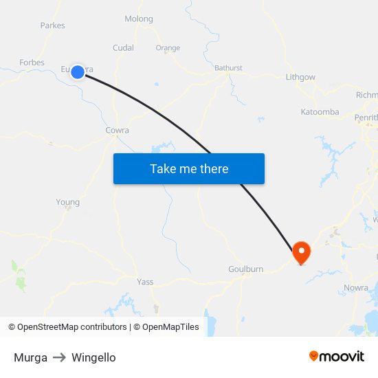 Murga to Wingello map