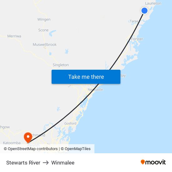 Stewarts River to Winmalee map