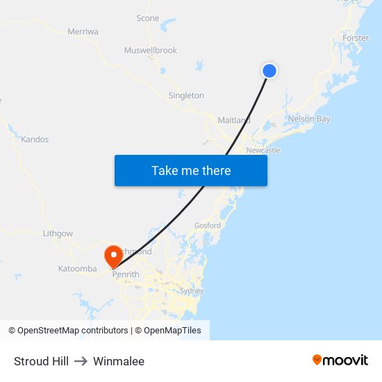 Stroud Hill to Winmalee map