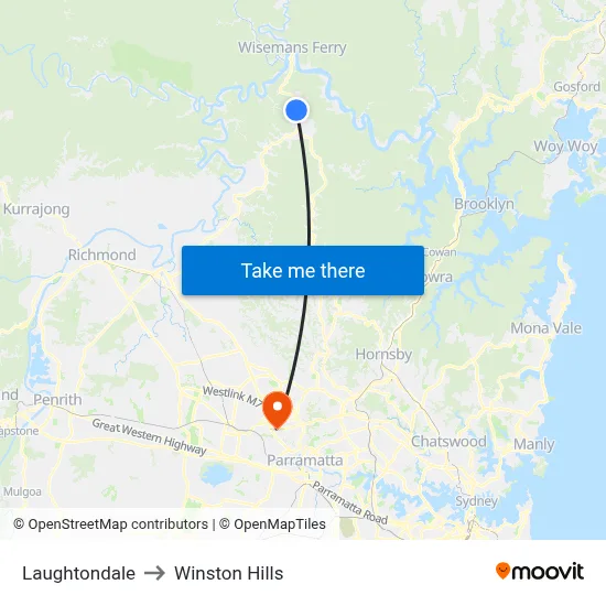 Laughtondale to Winston Hills map
